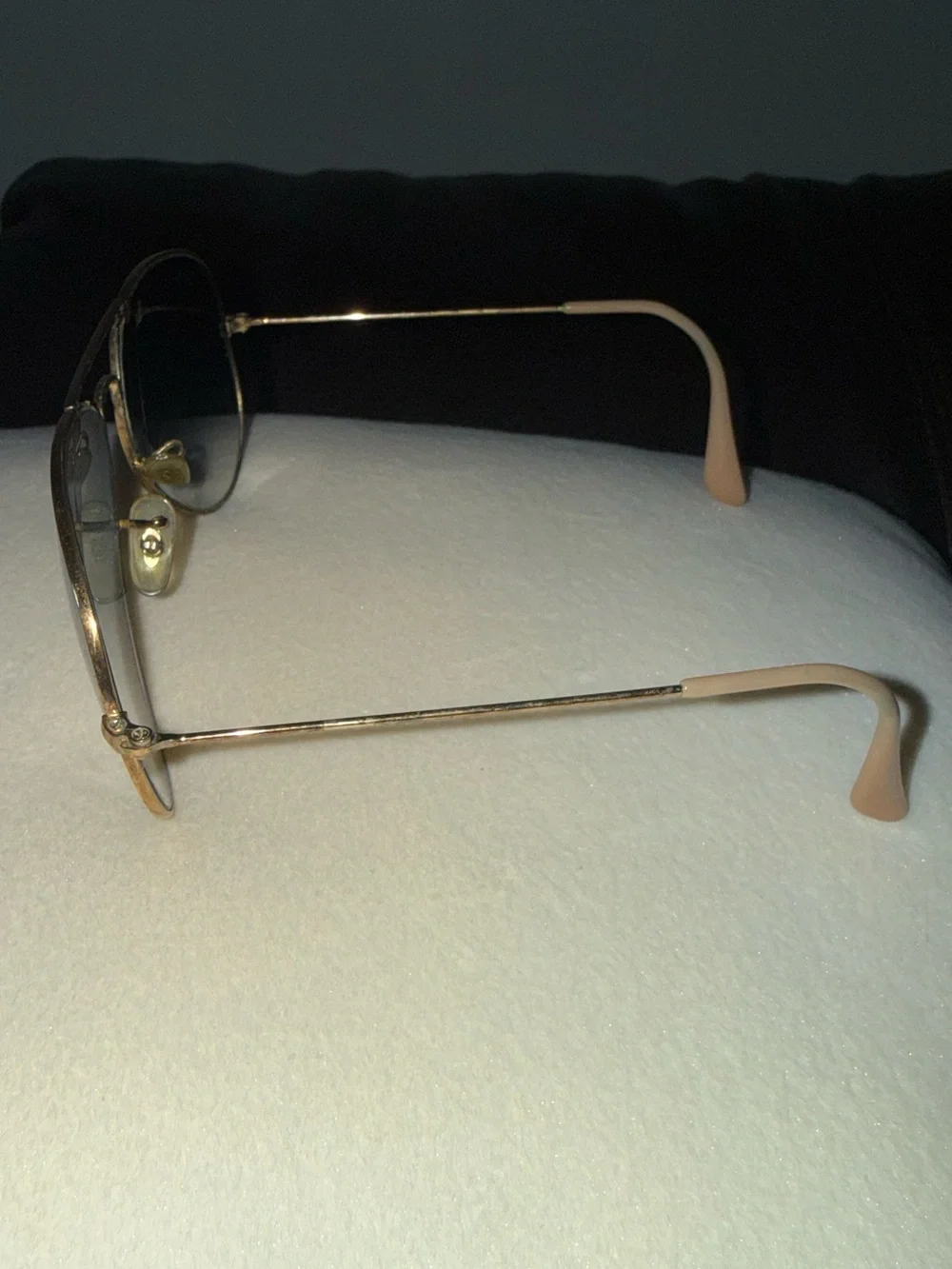 Ray-Ban Gold Frame Aviator Sunglasses with Blue Gradient Lenses